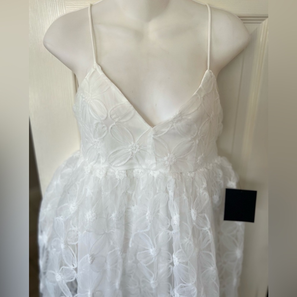 Lulu's Ivory Florql Tulle Midi Dress - Picture 7 of 12